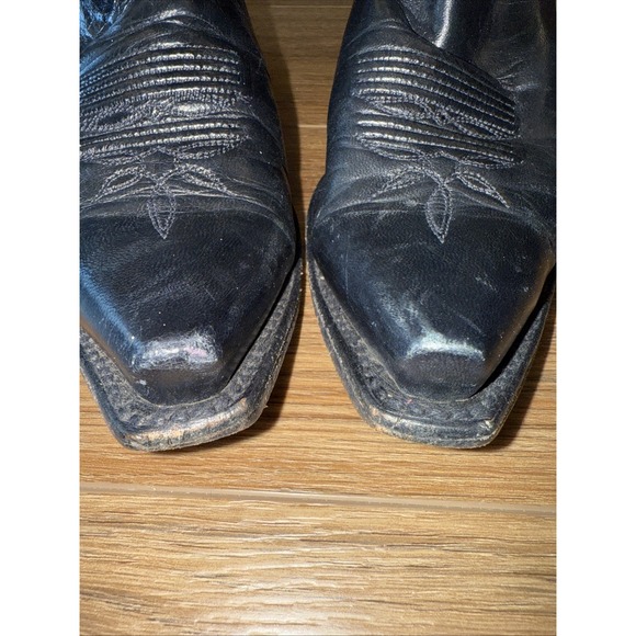 Dan Post Cowboy Ankle Boot Black  Leather Registered Size 8 1/2 Western - Picture 13 of 16